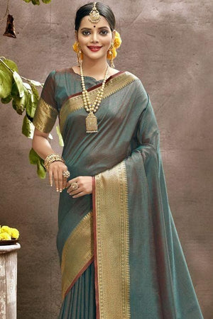 Fern Green Kanjivaram Saree