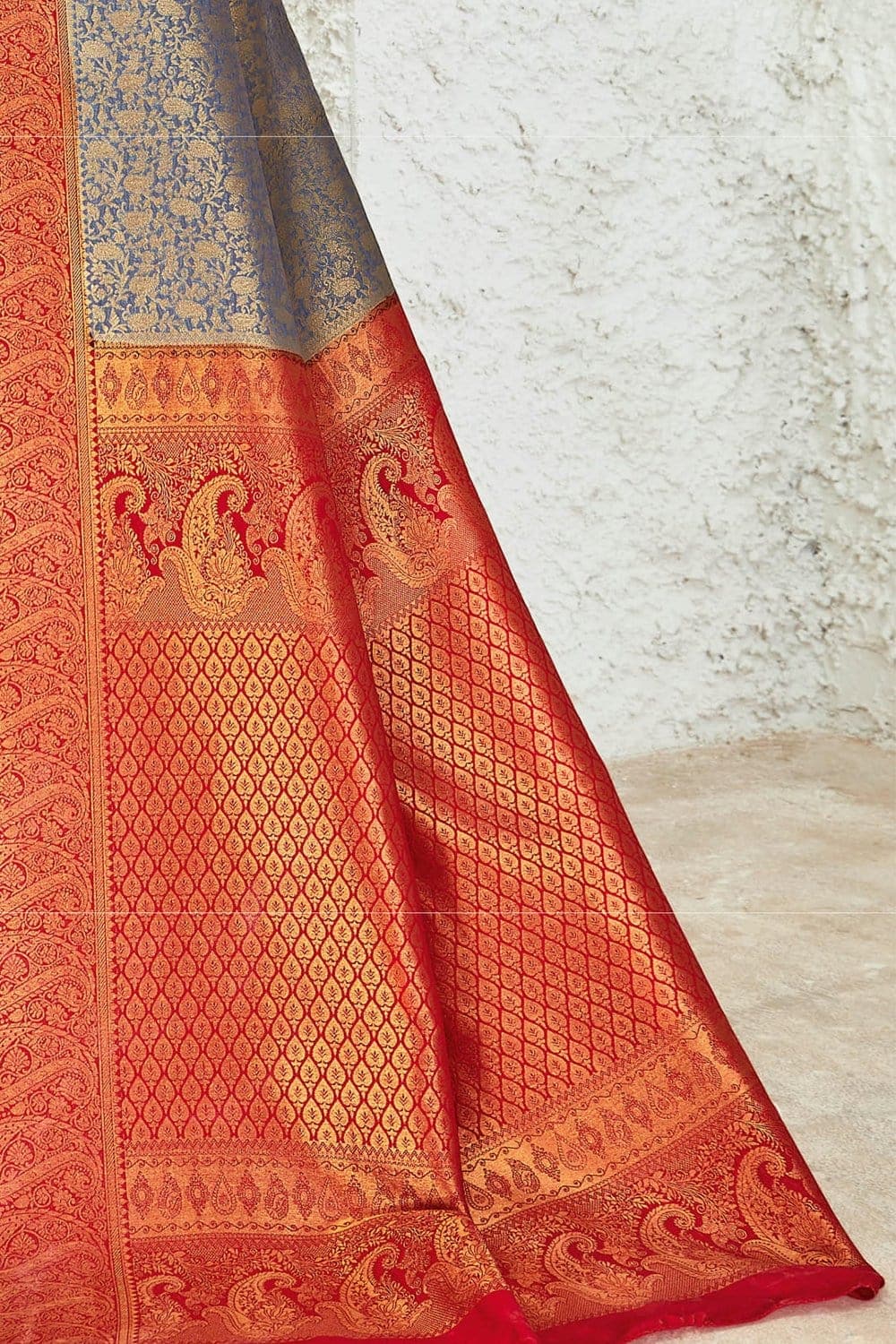Kanjivaram Saree Flint Grey Zari Woven Handcrafted Kanjivaram Saree saree online