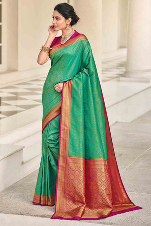 Forest Green Kanjivaram Saree