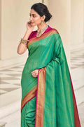 green kanjivaram saree