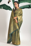 silk saree, green saree
