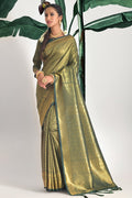 green kanjivaram saree