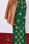 Kanjivaram Saree Forest Green Zari Woven Kanjivaram Saree saree online