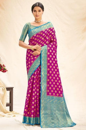 French Violet Kanjivaram Saree