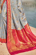 GIRIJA PRABHU in Cloudy Grey Kanjivaram Fusion Saree