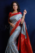 GIRIJA PRABHU in Cloudy Grey Kanjivaram Fusion Saree