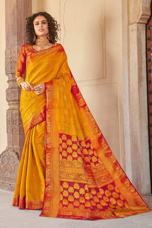 Gold Yellow Kanjivaram Saree