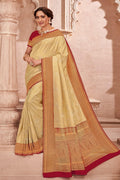 Golden Colour Kanjivaram Saree