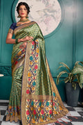 Kanjivaram Saree Golden Green Kanjivaram Silk Saree saree online