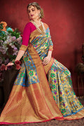 Golden pink woven tissue kanjivaram saree - Special wedding edition - Buy online on Karagiri - Free shipping to USA