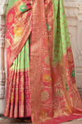 Kanjivaram Saree Green Pink Kanjivaram Saree saree online