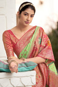 Kanjivaram Saree Green Pink Kanjivaram Saree saree online