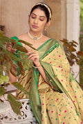Kanjivaram Saree Green Yellow Kanjivaram Saree saree online
