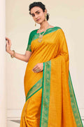 yellow kanjivaram saree 