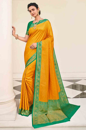Honey Yellow kanjivaram Saree