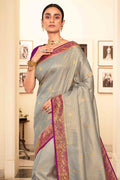 grey kanjivaram saree 