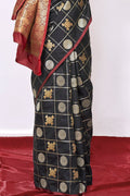 Kanjivaram Saree Jade Black Zari Woven Kanjivaram Saree saree online