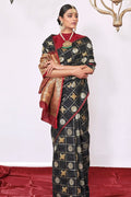 Kanjivaram Saree Jade Black Zari Woven Kanjivaram Saree saree online