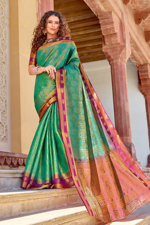 Jade Green Kanjivaram Saree