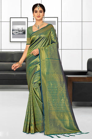 Jade Green Kanjivaram Saree