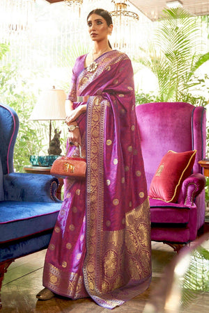 Lilac Purple Kanjivaram Saree