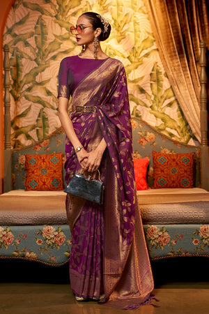 Lollipop Purple Banarasi Saree