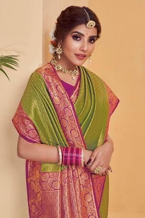 Moss Green Kanjivaram Saree