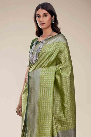 Moss Green Kanjivaram Saree