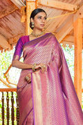Kanjivaram Saree Mulberry Purple Zari Woven Kanjivaram Saree saree online