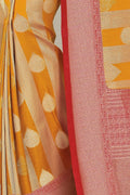 Kanjivaram Saree Mustard Yellow Woven Pastel Kanjivaram Saree - Special Wedding Edition saree online