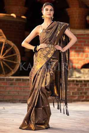 Navy Blue Kanjivaram Saree
