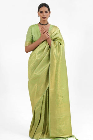 Olive Green Kanjivaram Saree