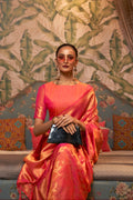 peach kanjivaram saree
