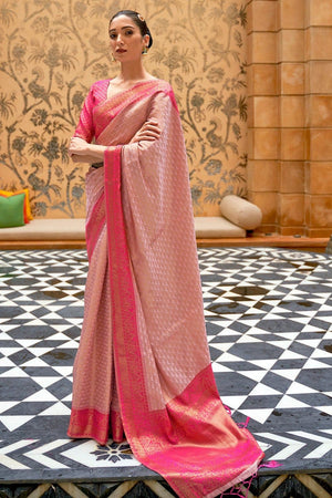 Pearl Pink Banarasi Saree