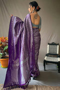 purple kanjivaram saree