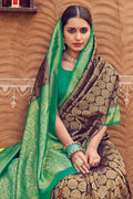 Pecan Brown Kanjivaram Saree