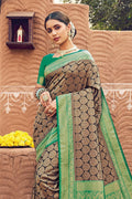 Pecan Brown Kanjivaram Saree