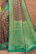 Pecan Brown Kanjivaram Saree