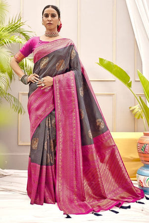 Pewter Grey Kanjivaram Saree