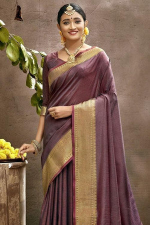 Plum Purple Kanjivaram Saree