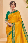 yellow kanjivaram saree