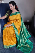PRAJAKTA GAIKWAD in Honey Yellow Kanjivaram Saree