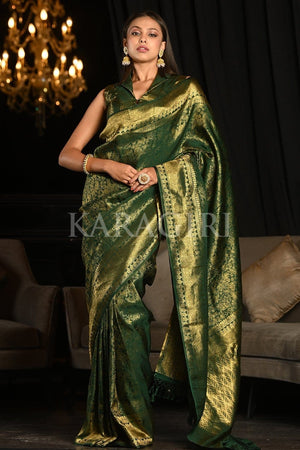 Pthalo Green Kanjivaram Saree