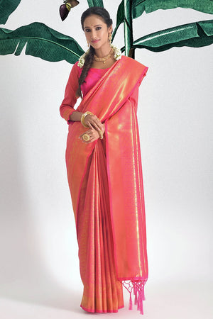 Punch Pink Kanjivaram Saree