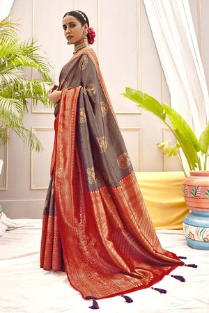 Purple Kanjivaram Saree