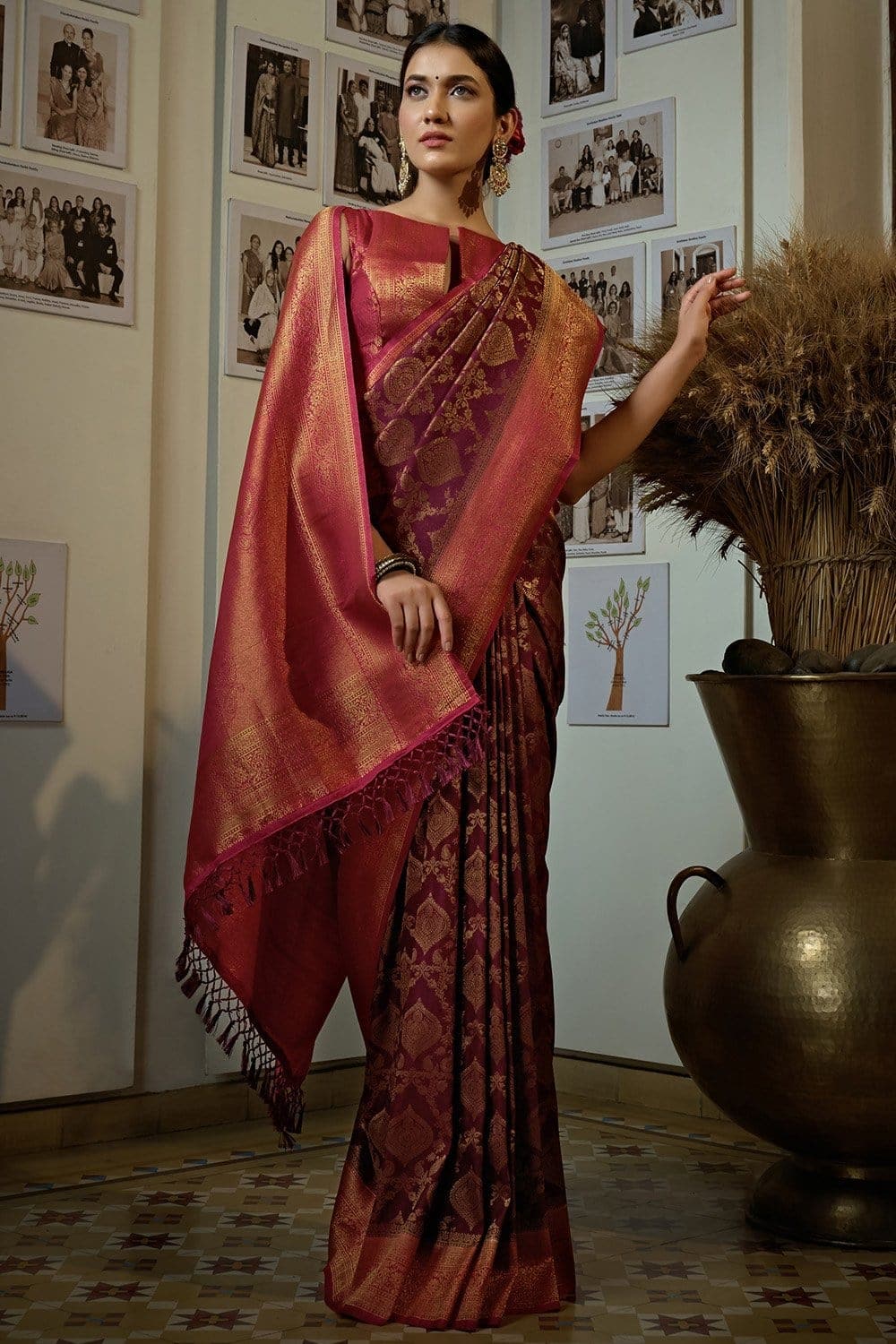 Buy Rani Pink Kanjivaram Saree 12141 Online | Karagiri