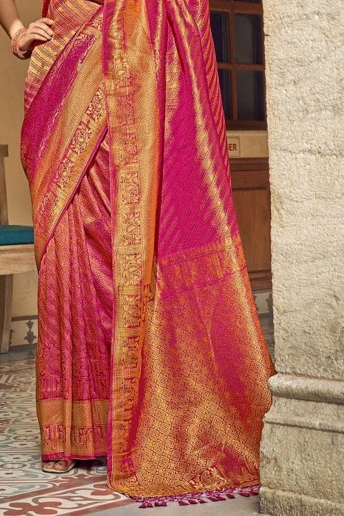 Kanjivaram Saree Rasberry Pink Kanjivaram Saree saree online