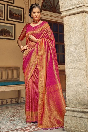 Rasberry Pink Kanjivaram Saree