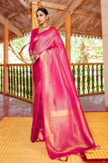 Kanjivaram Saree Rose Pink Zari Woven Kanjivaram Saree saree online