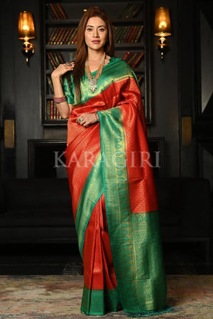 Rosso Corsa Red Kanjivaram Saree